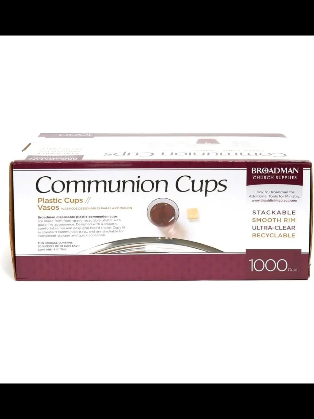 Broadman Church Supplies Small Plastic Disposable Communion Cups, 1000 Count